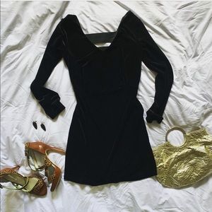 BCBGeneration | Black Velvet Mini Dress | Size L